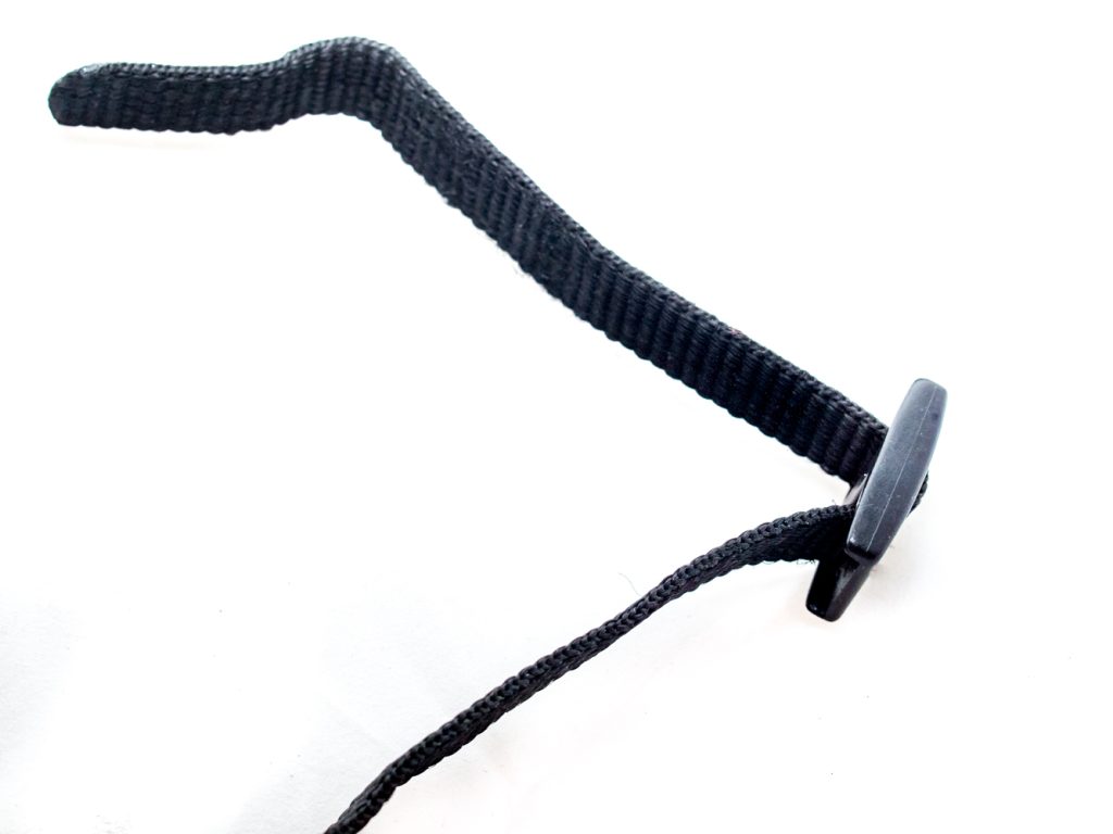 The buckle attached to the camera strap