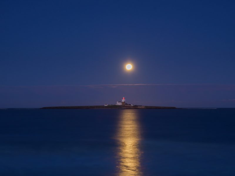 Moonrise over Coquet Island