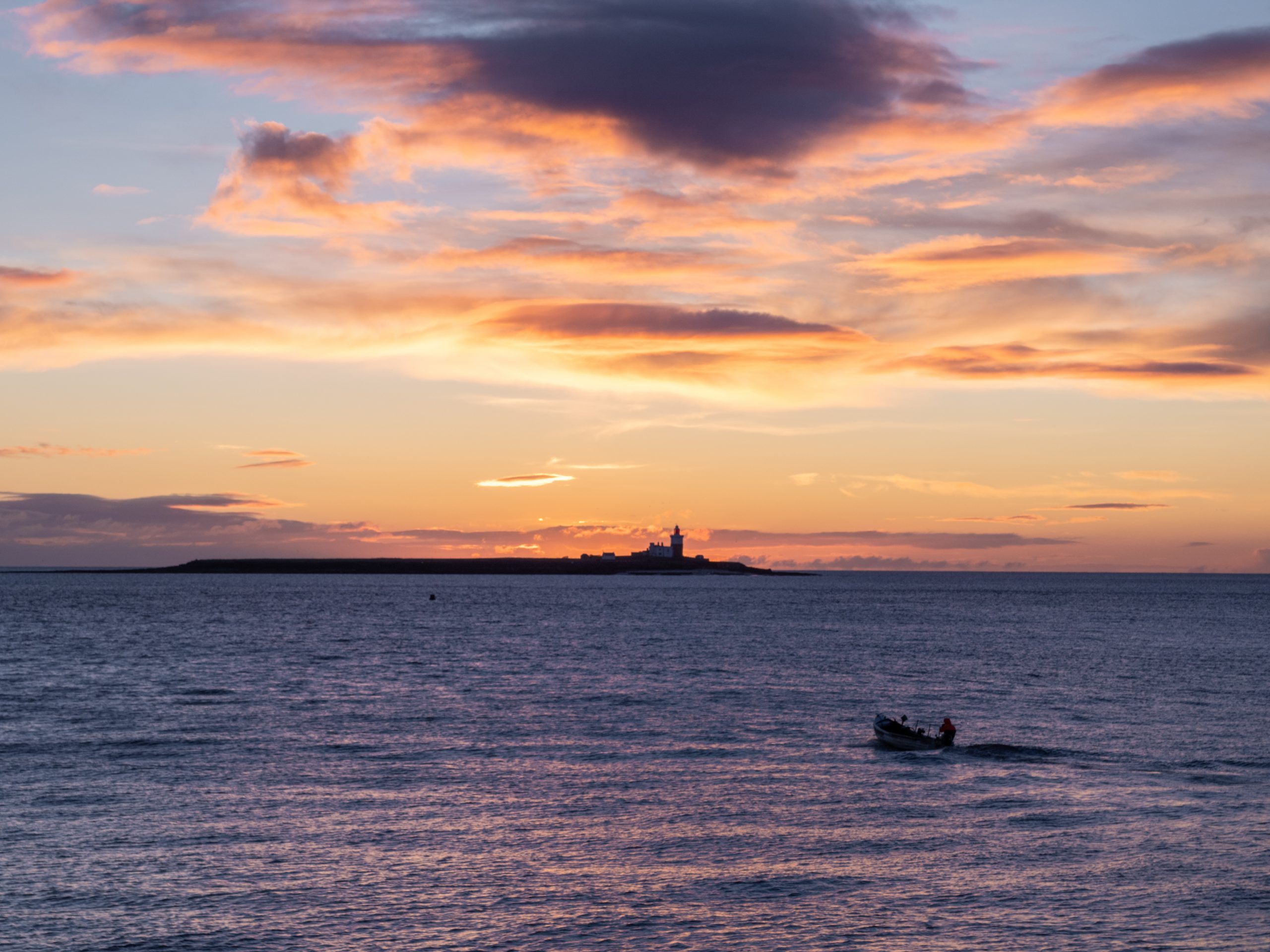 Coquet island and boat