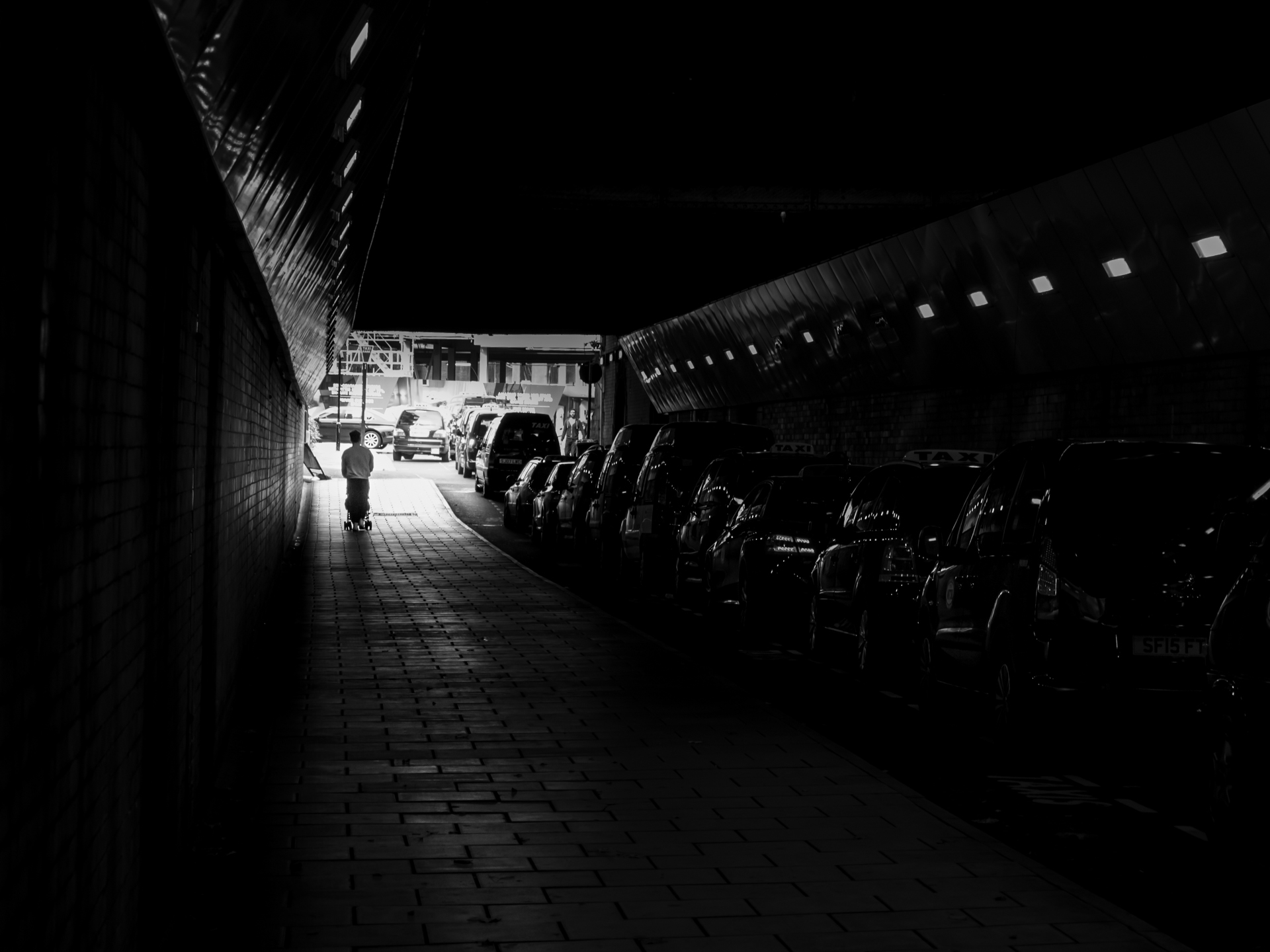 Tunnel Black and white image