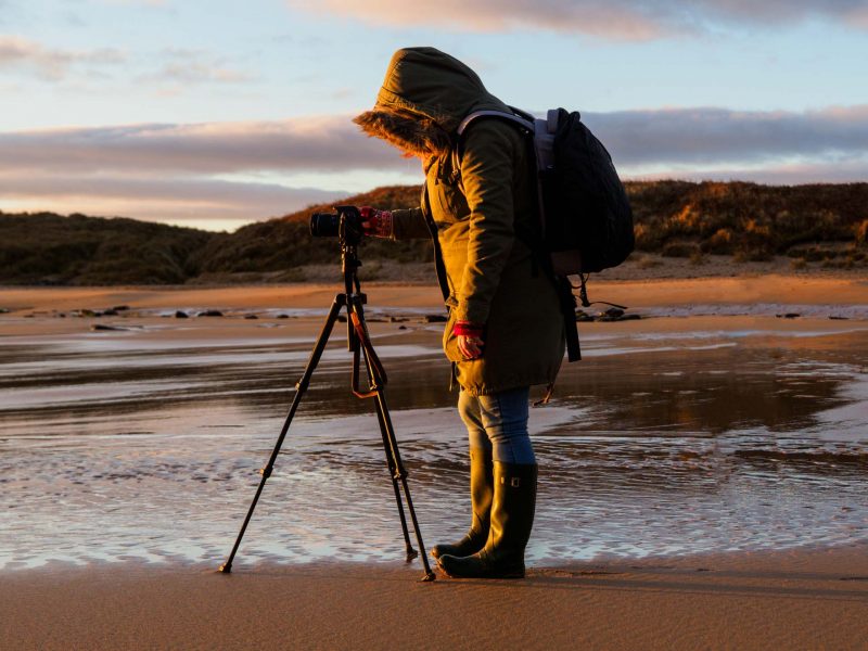 One to one photography courses with Ivor Rackham - one of Ivor's clients on the beach